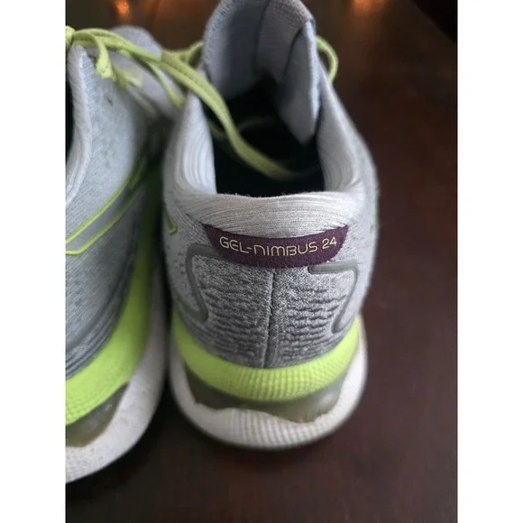ASICS Gel Nimbus 24 Running Shoes Women's Gray Neon Size 6.5 - Picture 6 of 8